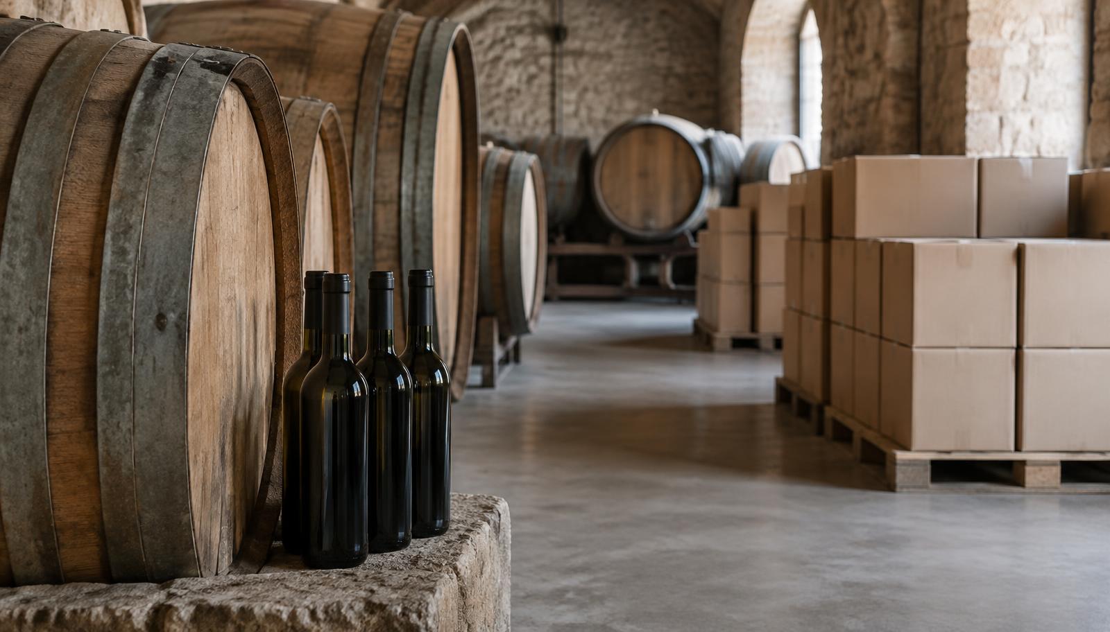 Moldovan wine bottles prepared for European distribution